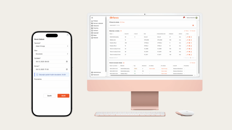 Skladová evidence a práce s docházkou